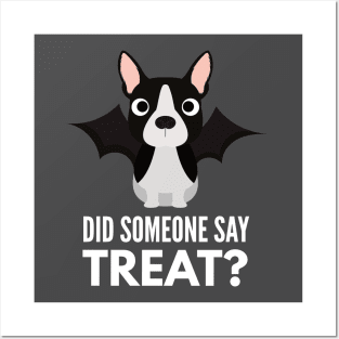 Boston Terrier Halloween Trick or Treat Posters and Art